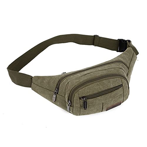 hüfttasche Herren, Unisex Gürteltasche Verstellbarer Gurt Reise Tragbar Camping Lässig Laufen Wandern Radfahren Outdoor Sport Gürteltasche Beutel(Armeegrün) von BHBYAFASH