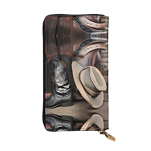 BHCASE Cowboyhut Westernstiefel Leder lange Clutch Geldbörse – 19 x 10 cm bequem leicht wasserdicht langlebig schön, schwarz, Einheitsgröße, schwarz, Einheitsgröße, Schwarz , Einheitsgröße von BHCASE