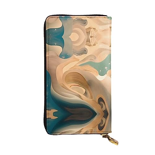 BHCASE Dunhuang Mystery Lange Clutch aus Leder, 19 x 10 cm, bequem, leicht, wasserdicht, langlebig, schön, schwarz, Einheitsgröße, Schwarz , Einheitsgröße von BHCASE