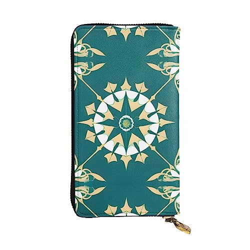 BHCASE Exotischer Stil, florales Leder, lange Clutch-Geldbörse, 19 x 10 cm, bequem, leicht, wasserdicht, langlebig, schön, schwarz, Einheitsgröße, Schwarz , Einheitsgröße von BHCASE