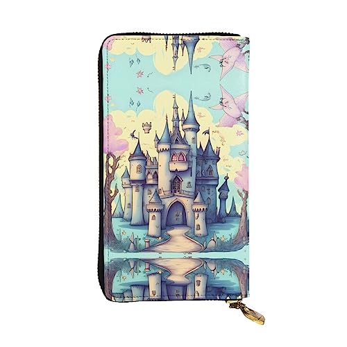 BHCASE Fairytale Castle Lange Clutch aus Leder, 19 x 10 cm, bequem, leicht, wasserdicht, langlebig, schön, schwarz, Einheitsgröße, Schwarz , Einheitsgröße von BHCASE