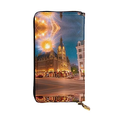 BHCASE Fiery Red Street Leder Lange Clutch Geldbörse – 19 x 10 cm bequem leicht wasserdicht langlebig schön, schwarz, Einheitsgröße, Schwarz , Einheitsgröße von BHCASE