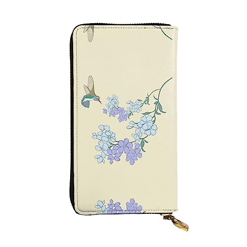 BHCASE Fresh Orchids Lange Clutch aus Leder, 19 x 10 cm, bequem, leicht, wasserdicht, langlebig, schön, schwarz, Einheitsgröße, Schwarz , Einheitsgröße von BHCASE