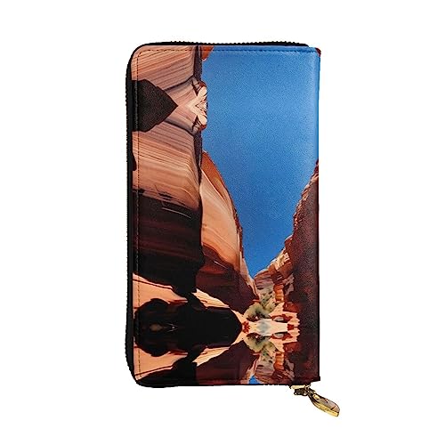 BHCASE Gorge Scenery Lange Clutch aus Leder, 19 x 10 cm, bequem, leicht, wasserdicht, langlebig, schön, schwarz, Einheitsgröße, Schwarz , Einheitsgröße von BHCASE