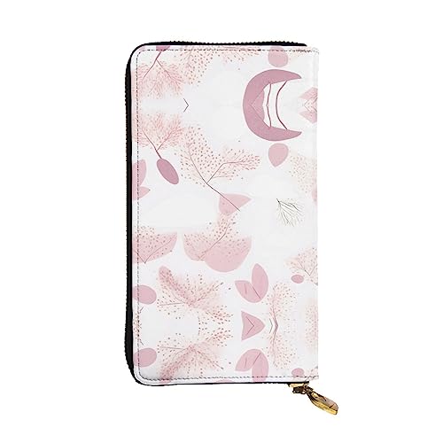 BHCASE Handbemalte Geldbörse aus Leder mit Blumenmuster – 19 x 10 cm, bequem, leicht, wasserdicht, langlebig, schön, schwarz, Einheitsgröße, Schwarz , Einheitsgröße von BHCASE