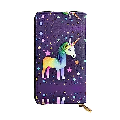 BHCASE One-Horse Star Leder lange Clutch Geldbörse – 19 x 10 cm, bequem, leicht, wasserdicht, langlebig, schön, schwarz, Einheitsgröße, Schwarz , Einheitsgröße von BHCASE