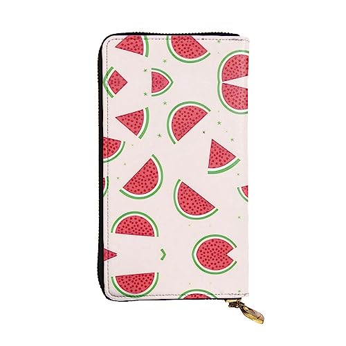 BHCASE Rosa Wassermelone Leder Lange Clutch Geldbörse – 19 x 10 cm Bequem Leicht Wasserdicht Langlebig Schön, Schwarz, Einheitsgröße, Schwarz , Einheitsgröße von BHCASE