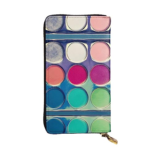 BHCASE Runde Farbpalette Leder Lange Clutch Geldbörse – 19 x 10 cm Bequem Leicht Wasserdicht Langlebig Schön, Schwarz, Einheitsgröße, Schwarz , Einheitsgröße von BHCASE