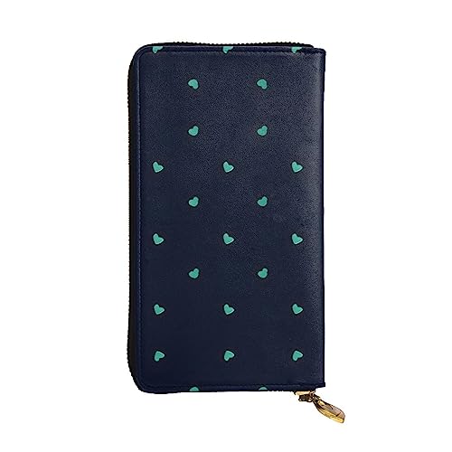 BHCASE Schöne lange Clutch aus Leder mit blauem Hintergrund, 19 x 10 cm, bequem, leicht, wasserdicht, langlebig, schön, schwarz, Einheitsgröße, Schwarz , Einheitsgröße von BHCASE