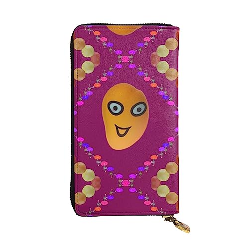 BHCASE Smiley Mango-Leder lange Clutch Geldbörse – 19 x 10 cm bequem leicht wasserdicht langlebig schön, schwarz, Einheitsgröße, Schwarz , Einheitsgröße von BHCASE