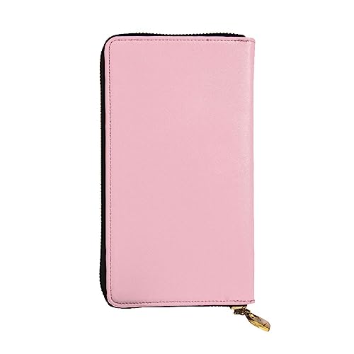 BHCASE Solide Farbe Rosa Leder Lange Clutch Geldbörse - 19 x 10 cm Bequem Leicht Wasserdicht Langlebig Schön, Schwarz, Einheitsgröße, Schwarz , Einheitsgröße von BHCASE