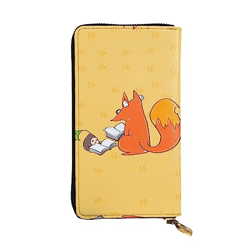 BHCASE Sunflower Seeds And Foxes Leather Long Clutch Wallet - 7.48x4.13 Inch Comfortable Lightweight Waterproof Durable Nice, Black, One Size, Schwarz , Einheitsgröße von BHCASE