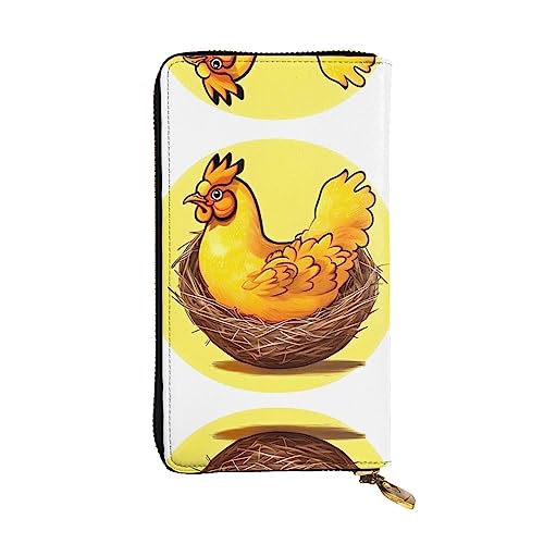 Bird'S Nest Golden Huhn Leder Lange Clutch Geldbörse – 19 x 10 cm bequem leicht wasserdicht langlebig schön, schwarz, Einheitsgröße, Schwarz , Einheitsgröße von BHCASE