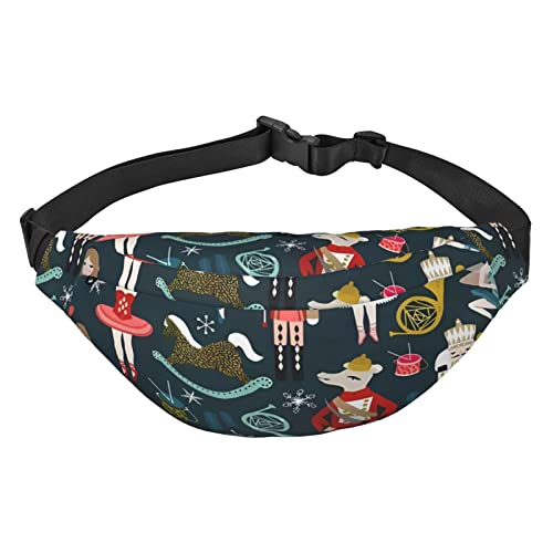 Damen Nussknacker Ballett Weihnachten Tanz Reisen Laufen Große Crossbody Tasche Hüfttasche :: Langlebig und leicht für Sport, Reisen beim Tragen, Schwarz , Einheitsgröße von BHCASE