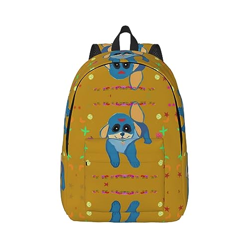 Lässige, leichte Seesack: geeignet für Schulen, Büros, Outdoor-Sportarten für Männer, Frauen und Jugendliche, Happy Cartoon Dog Prints, Schwarz , M von BHCASE