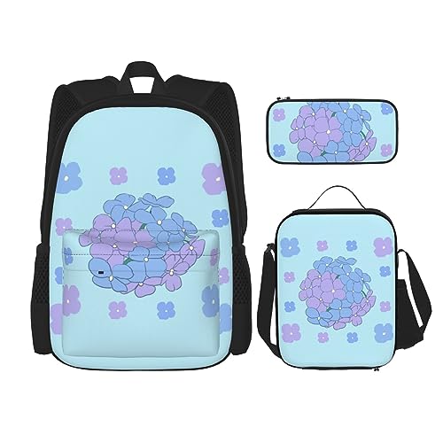 Taschen-Rucksack, Umhängetasche, Lunch-Tasche, Stifttaschen-Set – robust, langlebig und modisch, leichtes Design, Yaxianmu-Blumendruck von BHCASE