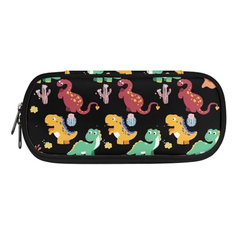 BHHJKK Cooles Galaxie-Federmäppchen für Jungen und Herren, multifunktional, Schreibwaren-Organizer mit Stifthalter, Tasche für Kinder, Erwachsene, Schulbedarf, Bunte Dinosaurier-Kakturen, von BHHJKK