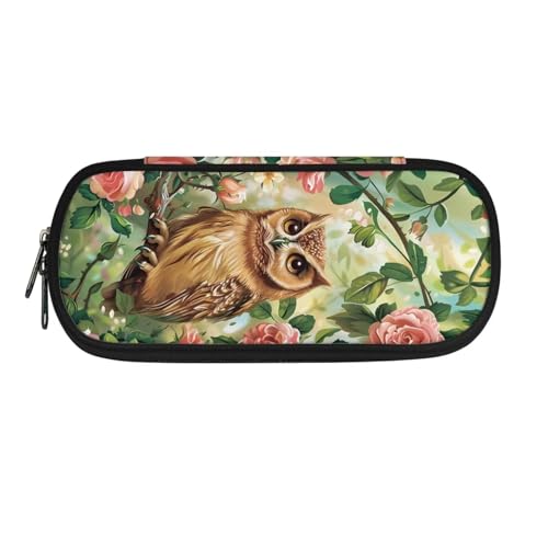 BHHJKK Eulen-Federmäppchen für Erwachsene, Stifte-Tragetasche mit Reißverschluss, großes Fassungsvermögen, Federmäppchen für Schule, Teenager, Mädchen, Jungen, Männer, Frauen, eule, Einheitsgröße, von BHHJKK
