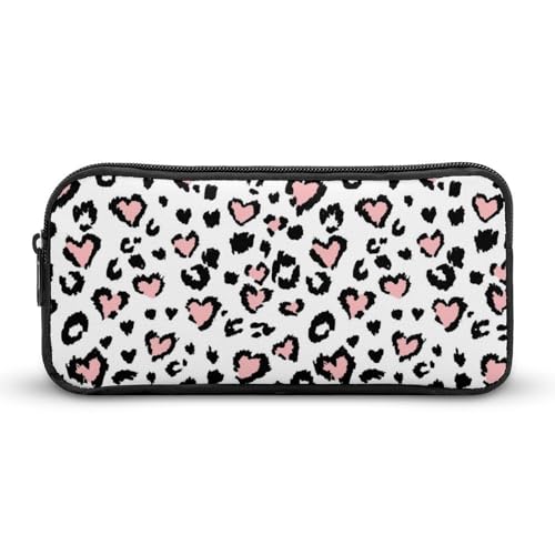 BHHJKK Federmäppchen, Stiftetasche, niedlicher Kuhdruck, rosa Schreibwaren-Organizer mit Reißverschluss, große Kapazität, Make-up-Kosmetiktasche für Büro, Reisen, Damen und Herren, Stil (134), von BHHJKK