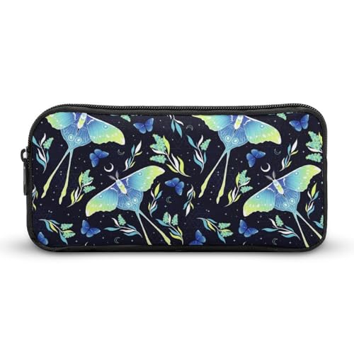 BHHJKK Federmäppchen Hexe Mystery Vintage Magic Mushrooms Fall Leaf Floral Stiftebeutel Beutel Große Schreibwaren Fall Bleistift Organizer Box mit Reißverschluss, Tragbare Make-up-Tasche für Büro von BHHJKK