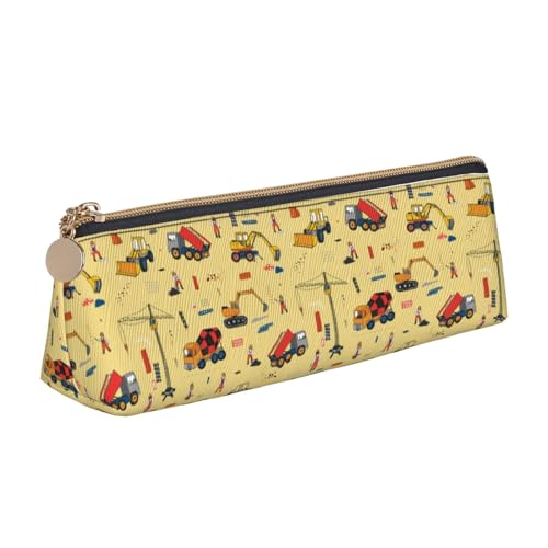 BHHJKK Federmäppchen mit Bauwagen-Muster, dreieckig, Leder, Stifteetui, Kosmetiktasche, Schreibtisch, Schreibwaren, Organizer, Box für Büro, Damen und Herren, Siehe Abbildung, Einheitsgröße, BHHJKK Federmäppchen mit Bauwagen-Muster, dreieckig, Leder, Stifteetui, Kosmetiktasche, Schreibtisch, Schreibwaren, Organizer, Box für Büro, Damen und Herren, Siehe Abbildung, Einheitsgröße, von BHHJKK