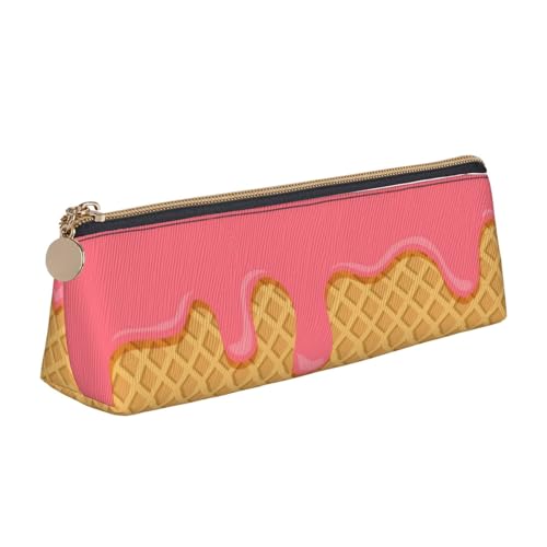 BHHJKK Federmäppchen mit Eiscreme-Motiv, dreieckig, Leder, Stifteetui, Kosmetiktasche, Schreibtisch, Schreibwaren, Organizer, Box für Büro, Damen und Herren, Siehe Abbildung, Einheitsgröße, BHHJKK Federmäppchen mit Eiscreme-Motiv, dreieckig, Leder, Stifteetui, Kosmetiktasche, Schreibtisch, Schreibwaren, Organizer, Box für Büro, Damen und Herren, Siehe Abbildung, Einheitsgröße, von BHHJKK