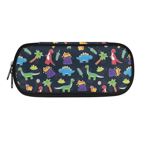 BHHJKK Federmäppchen mit Katzenmotiv, für Schule, College, breite Öffnung, leichtes Federmäppchen, Organizer, Dinosaurier, Einheitsgröße, Federmäppchen von BHHJKK