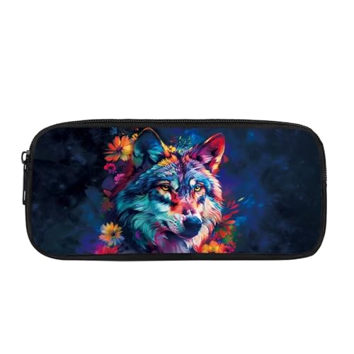 BHHJKK Federmäppchen mit Meerschweinchen-Motiv, Polyester, mit Reißverschluss, Schulbedarf für Teenager, Jungen und Mädchen, niedliche kleine Geldbörse, wolf, Einheitsgröße, Federmäppchen BHHJKK Federmäppchen mit Meerschweinchen-Motiv, Polyester, mit Reißverschluss, Schulbedarf für Teenager, Jungen und Mädchen, niedliche kleine Geldbörse, wolf, Einheitsgröße, Federmäppchen von BHHJKK
