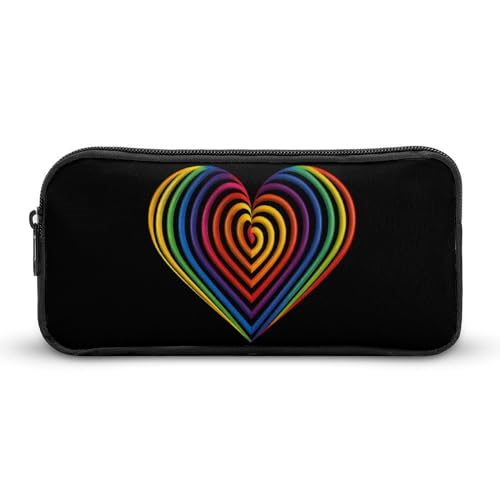 BHHJKK Federmäppchen mit Regenbogen-Flagge, farbiges Herz, großes Federmäppchen, Stifttasche, Reißverschluss, Stift-Organizer, Make-up-Tasche für Damen und Herren, Siehe Abbildung, Einheitsgröße, BHHJKK Federmäppchen mit Regenbogen-Flagge, farbiges Herz, großes Federmäppchen, Stifttasche, Reißverschluss, Stift-Organizer, Make-up-Tasche für Damen und Herren, Siehe Abbildung, Einheitsgröße, von BHHJKK