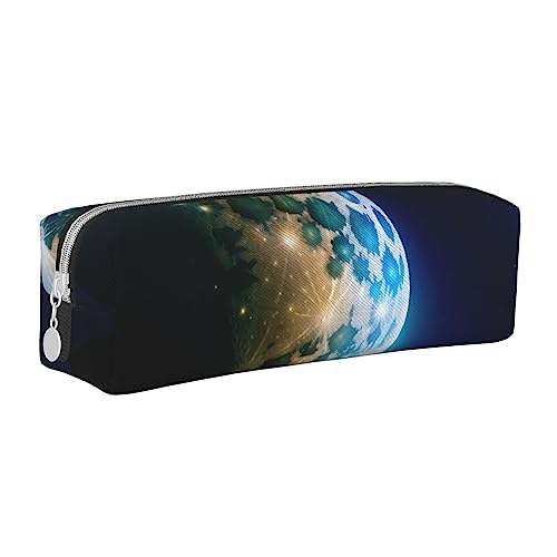 BHHJKK Federmäppchen mit Süßigkeitenmuster, PU-Leder, niedliches kleines Federmäppchen, Aufbewahrungstasche mit Reißverschluss, Himmelskörper, Einheitsgröße, Federmäppchen von BHHJKK