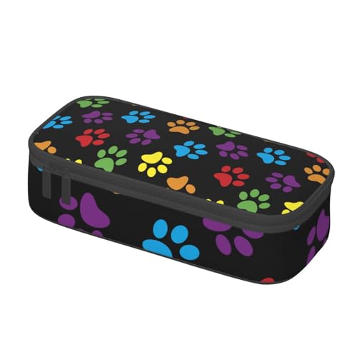 BHHJKK Federmäppchen mit bunten Hundepfoten, Stifteetui, Kosmetiktasche, Schreibtisch-Organizer, Box für Büro, Damen, Herren, Siehe Abbildung, Einheitsgröße, Federmäppchen BHHJKK Federmäppchen mit bunten Hundepfoten, Stifteetui, Kosmetiktasche, Schreibtisch-Organizer, Box für Büro, Damen, Herren, Siehe Abbildung, Einheitsgröße, Federmäppchen von BHHJKK