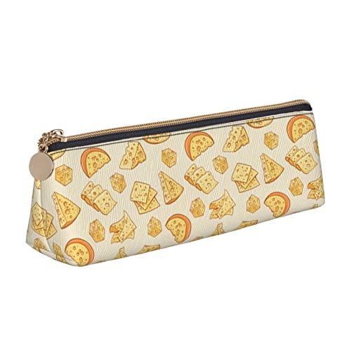 BHHJKK Federmäppchen mit gelbem Käse-Muster, dreieckig, Leder, Stifteetui, Kosmetiktasche, Schreibtisch-Organizer, Box für Büro, Damen, Herren, Siehe Abbildung, Einheitsgröße, Federmäppchen von BHHJKK