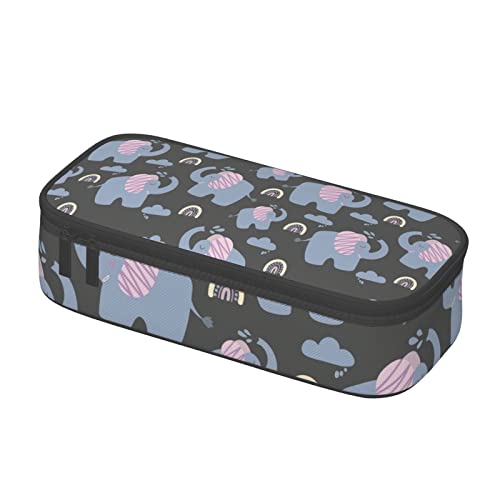 BHHJKK Federmäppchen mit niedlichem Cartoon-Elefanten-Muster, Stifteetui, Kosmetiktasche, Schreibtisch-Organizer, Box für Büro, Damen, Herren, Siehe Abbildung, Einheitsgröße, Federmäppchen von BHHJKK