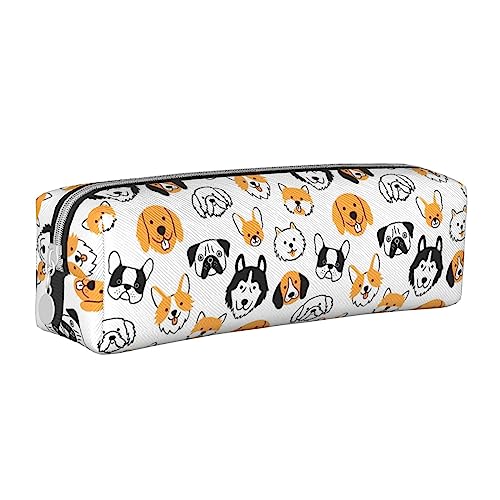 BHHJKK Federmäppchen mit niedlichem Hunde-Aufdruck, mit Reißverschluss, Leder, für Stifte, Bleistifte, Organizer, Kosmetik, Make-up-Tasche, Aufbewahrungstasche, Siehe Abbildung, Einheitsgröße, von BHHJKK