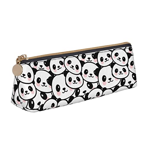 BHHJKK Federmäppchen mit niedlichem Panda-Motiv, dreieckig, Leder, Stifteetui, Kosmetiktasche, Schreibtisch-Organizer, Box für Büro, Damen und Herren, Siehe Abbildung, Einheitsgröße, Federmäppchen von BHHJKK