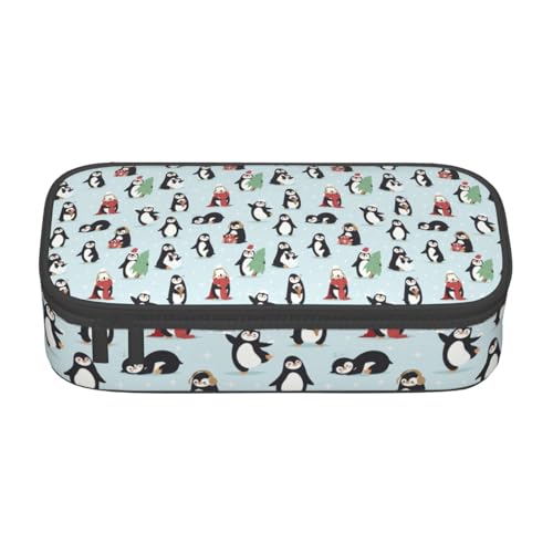 BHHJKK Federmäppchen mit niedlichem Weihnachts-Pinguin-Muster, großes Fassungsvermögen, Make-up-Tasche, Bürobedarf, Schreibwaren, Federmäppchen mit Reißverschluss, Siehe Abbildung, Einheitsgröße, von BHHJKK