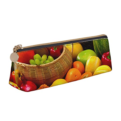 BHHJKK Federmäppchen mit roter Ziegelwandstruktur, großes Fassungsvermögen und stabil, für tragbare Stifteboxen für Büro-Organizer, schöne Stiftebox mit Reißverschluss, Sorte frisches Gemüse und von BHHJKK