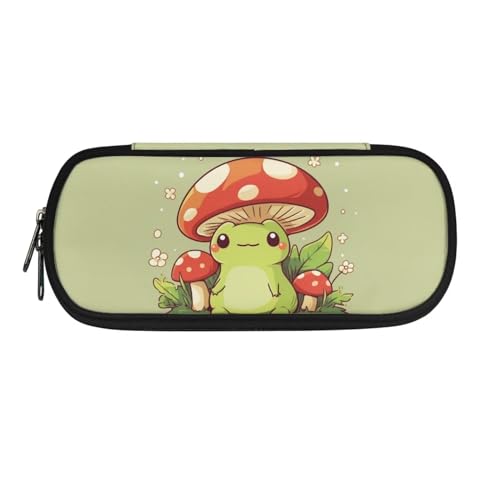 BHHJKK Golden Retriever Federmäppchen für Kinder, gelbes Federmäppchen mit großer Kapazität, Federmäppchen für Mädchen, hohe Kapazität, Beutelhalter, Reißverschluss, Pilzfrog-3, Einheitsgröße, von BHHJKK