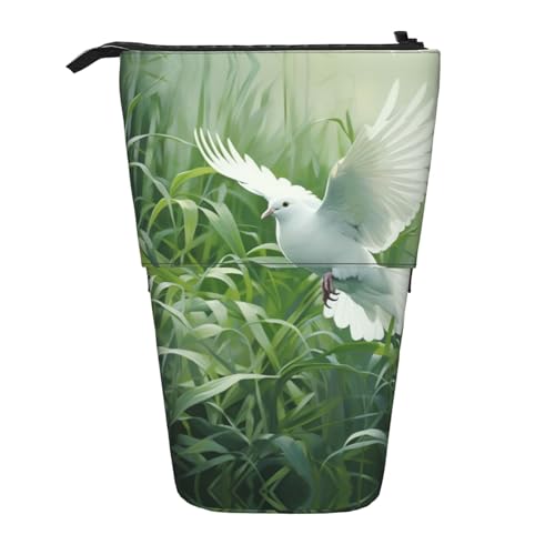 BHHJKK Grass and Dove Teleskop-Federmäppchen, Federmäppchen, Organizer, Schreibwaren, Stifteetui mit Reißverschluss, Schwarz , Einheitsgröße, Federmäppchen von BHHJKK