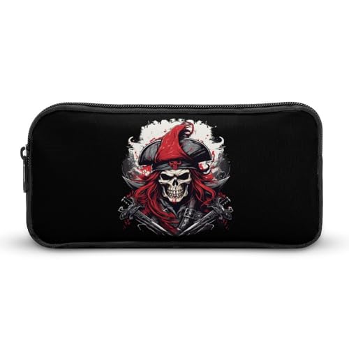 BHHJKK Jolly Pirate Roger Federmäppchen, großes Federmäppchen, Stifttasche, Reißverschluss, Stift-Organizer, Make-up-Tasche für Damen und Herren, Siehe Abbildung, Einheitsgröße, Federmäppchen von BHHJKK