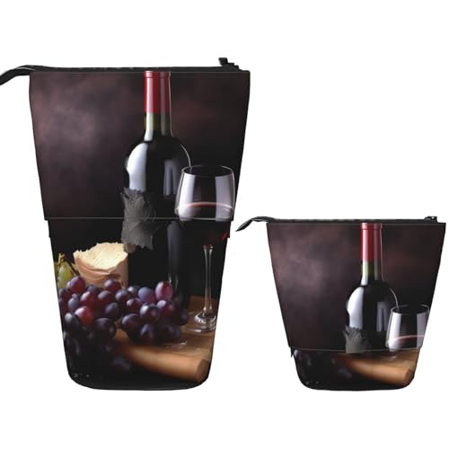 BHHJKK Khiry Stehendes Federmäppchen, Stifthalter, graue Steine, Bild, Teleskop-Schreibwarenetui für Büro, Stand-up-Organizer, einziehbares Federmäppchen, Stifteetui, Stifthalter für Arbeit, 7 × 14,5 von BHHJKK