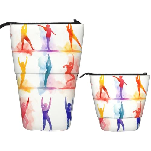 BHHJKK Khiry Stehendes Federmäppchen, Stifthalter, graue Steine, Bild, Teleskop-Schreibwarenetui für Büro, Stand-up-Organizer, einziehbares Federmäppchen, Stifteetui, Stifthalter für Arbeit, 7 × 14,5 von BHHJKK