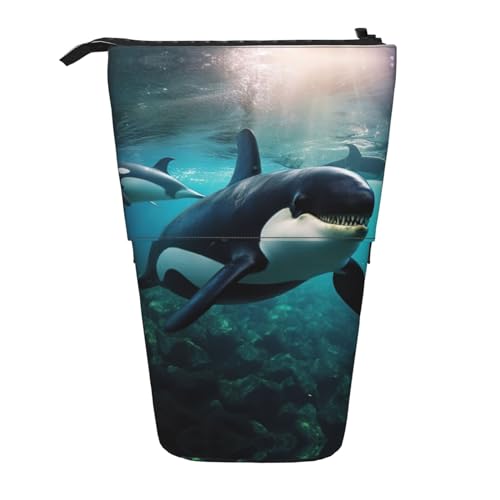BHHJKK Killer Whales Swim Along Teleskop-Federmäppchen, Federmäppchen, Organizer, Schreibwaren, Stifteetui mit Reißverschluss, Schwarz , Einheitsgröße, Federmäppchen BHHJKK Killer Whales Swim Along Teleskop-Federmäppchen, Federmäppchen, Organizer, Schreibwaren, Stifteetui mit Reißverschluss, Schwarz , Einheitsgröße, Federmäppchen von BHHJKK