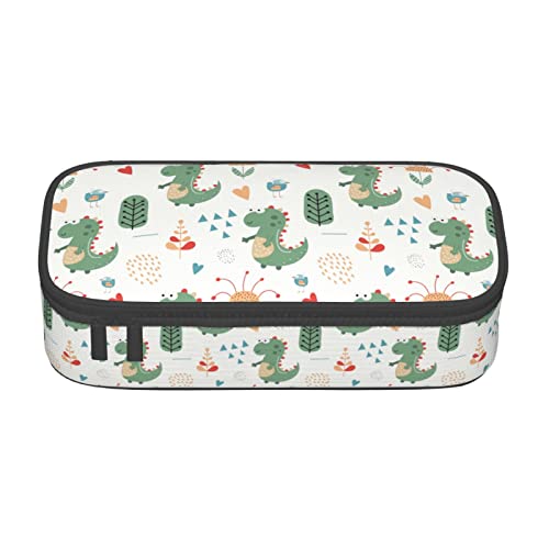 BHHJKK Niedliches Cartoon-Dinosaurier-Federmäppchen, großes Fassungsvermögen, Federmäppchen, niedliches Schreibwaren für Damen, Herren, Erwachsene, Siehe Abbildung, Einheitsgröße, Federmäppchen von BHHJKK