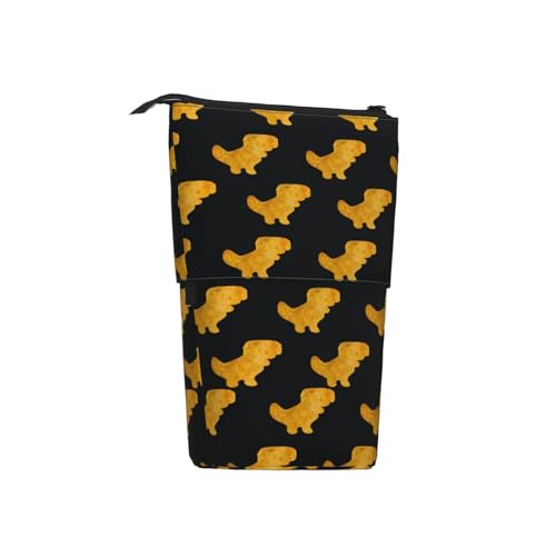 BHHJKK Niedliches Dinosaurier-Huhn-Nuggets-Federmäppchen, Teleskop-Stiftehalter, Kosmetiktasche, Schreibtisch-Organizer, Box für Bürobedarf, Siehe Abbildung, Einheitsgröße, Federmäppchen von BHHJKK