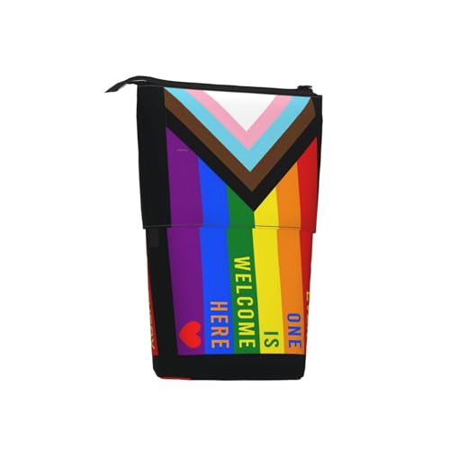 BHHJKK Pride Month LGBTQ Gay Pride Ally Pattern Stehendes Federmäppchen, Teleskop-Stiftehalter, Kosmetiktasche, Schreibtisch-Organizer, Box für Bürobedarf, Siehe Abbildung, Einheitsgröße, von BHHJKK