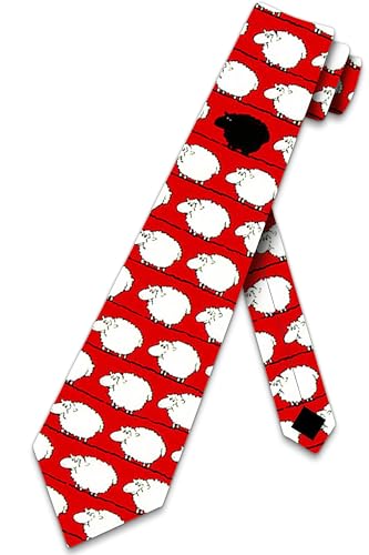 BHHJKK Schwarze Schaf-Krawatten mit Tiermotiv von BHHJKK