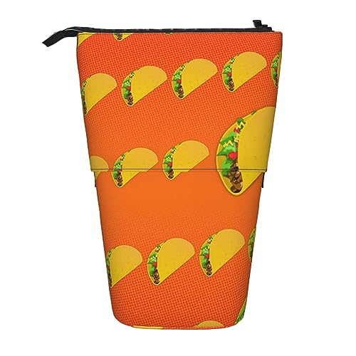 BHHJKK Stehendes Federmäppchen, Stifthalter, Cartoon-Dinosaurier, Teleskop-Schreibwarenetui für Büro, Stand-up-Organizer, einziehbares Federmäppchen, Stiftehalter, für Arbeit, 7 × 14,5 cm, Lustiges von BHHJKK