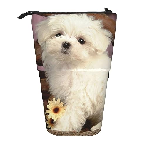 BHHJKK Stehendes Federmäppchen, Stifthalter, Cartoon-Dinosaurier, Teleskop-Schreibwarenetui für Büro, Stand-up-Organizer, einziehbares Federmäppchen, Stiftehalter, für Arbeit, 7 × 14,5 cm, Niedlicher von BHHJKK