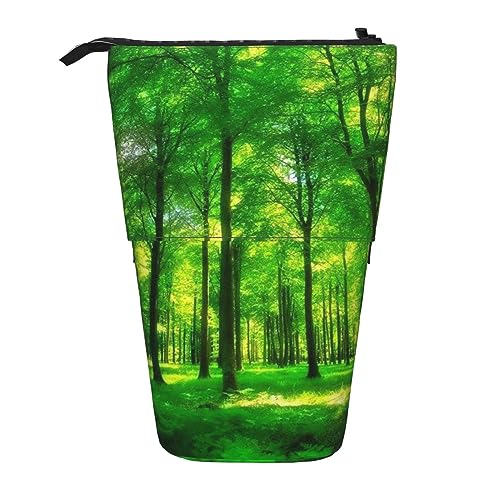 BHHJKK Stehendes Federmäppchen, Stifthalter, Cartoon-Dinosaurier, Teleskop-Schreibwarenetui für Büro, Stand-up-Organizer, einziehbares Federmäppchen, Stiftehalter, für Arbeit, 7 × 14,5 cm, wald, von BHHJKK